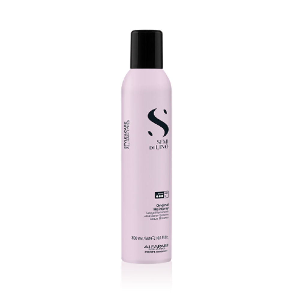 ALFAPARF Milano Semi Di Lino STYLE&CARE Original Hairspray - Stipras fiksācijas matu laka, 300ml