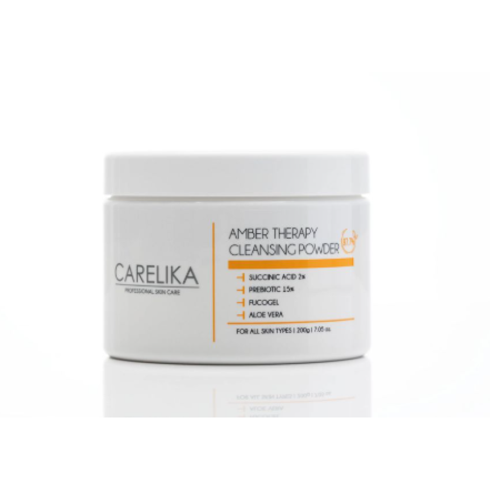 CARELIKA Amber Therapy Cleansing Powder - Ādu attīrošs pūderis ar 2% dzintarskābi, Fucohgel un alveju, 25gr.