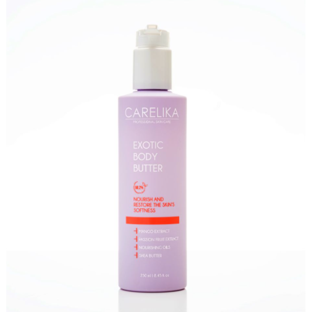 CARELIKA Exotic Body Butter - Barojošs ķermeņa sviests ar ādu mīkstinošām īpašībam, 250ml