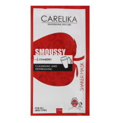 CARELIKA Shaker Smoussy Mask Strawberry - Atsvaidzinoša un attīroša zemeņu putu maska, 15gr.