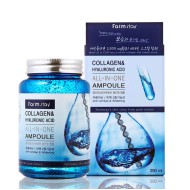 FarmStay Collagen & Hyaluronic Acid All-In-One Ampoule - Daudzfunkcionāls serums ar kolagēnu un hialuronskābi, 250ml