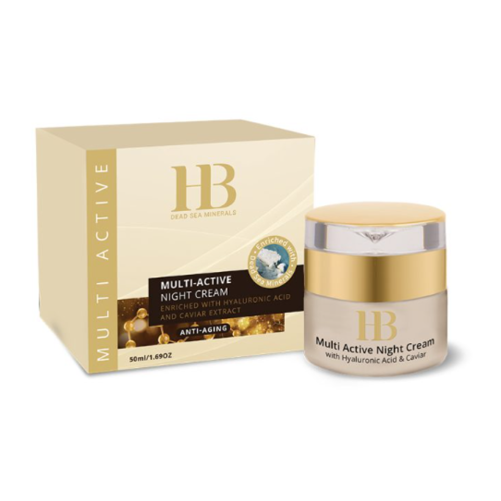 H&B PREMIUM LINE Multi-Active Night Cream with Hyaluronic acid and Caviar Extract - Aktīvs nakts sejas krēms ar hialuronskābi un kaviāra ekstraktu