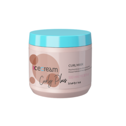 Inebrya Ice Cream Curly Plus Mask - Mitrinoša maska viļņotiem, cirtainiem matiem, 500ml