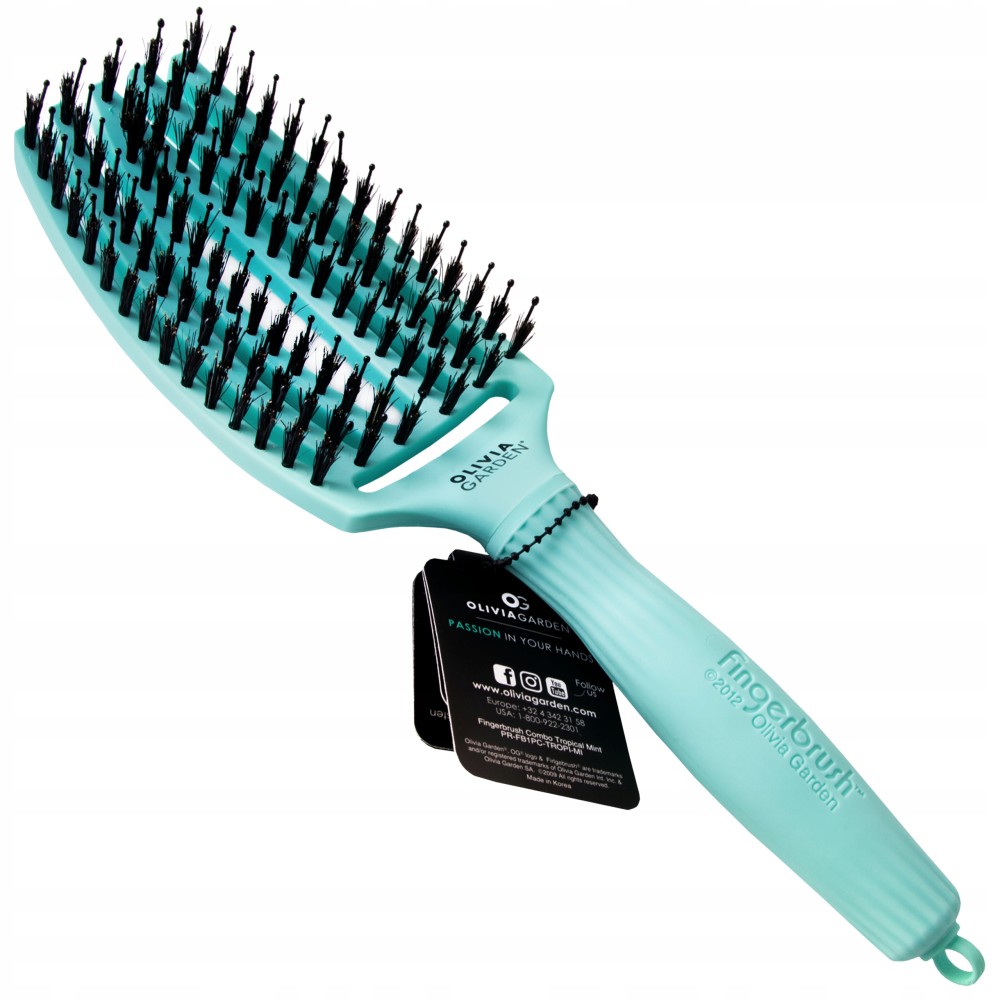 Olivia Garden Fingerbrush TROPICAL MINT Combo Medium - matu suka