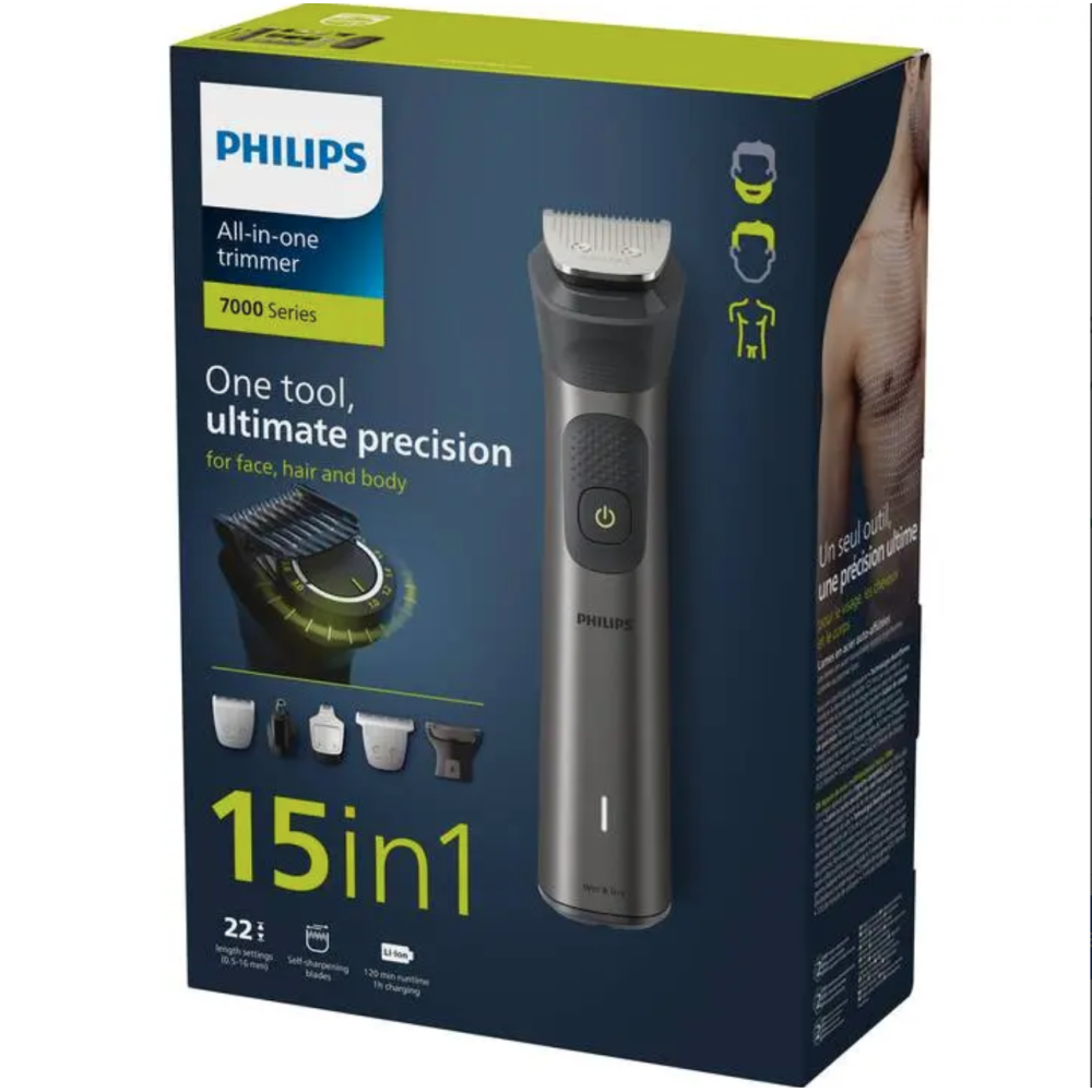 PHILIPS Multigroom series 7000 All-in-one trimmeris sejai, matiem un ķermenim, tērauda, art.  MG7940/15