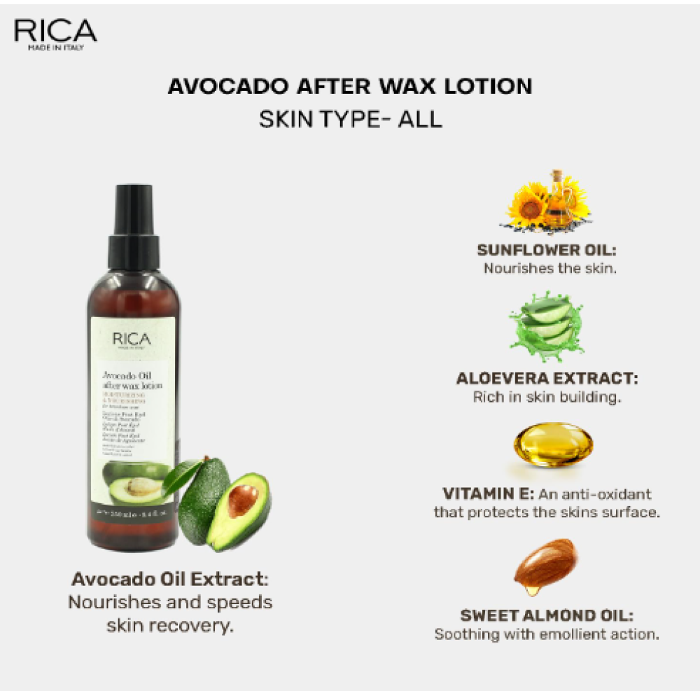 RICA Avocado Oil After wax lotion, 250ml
