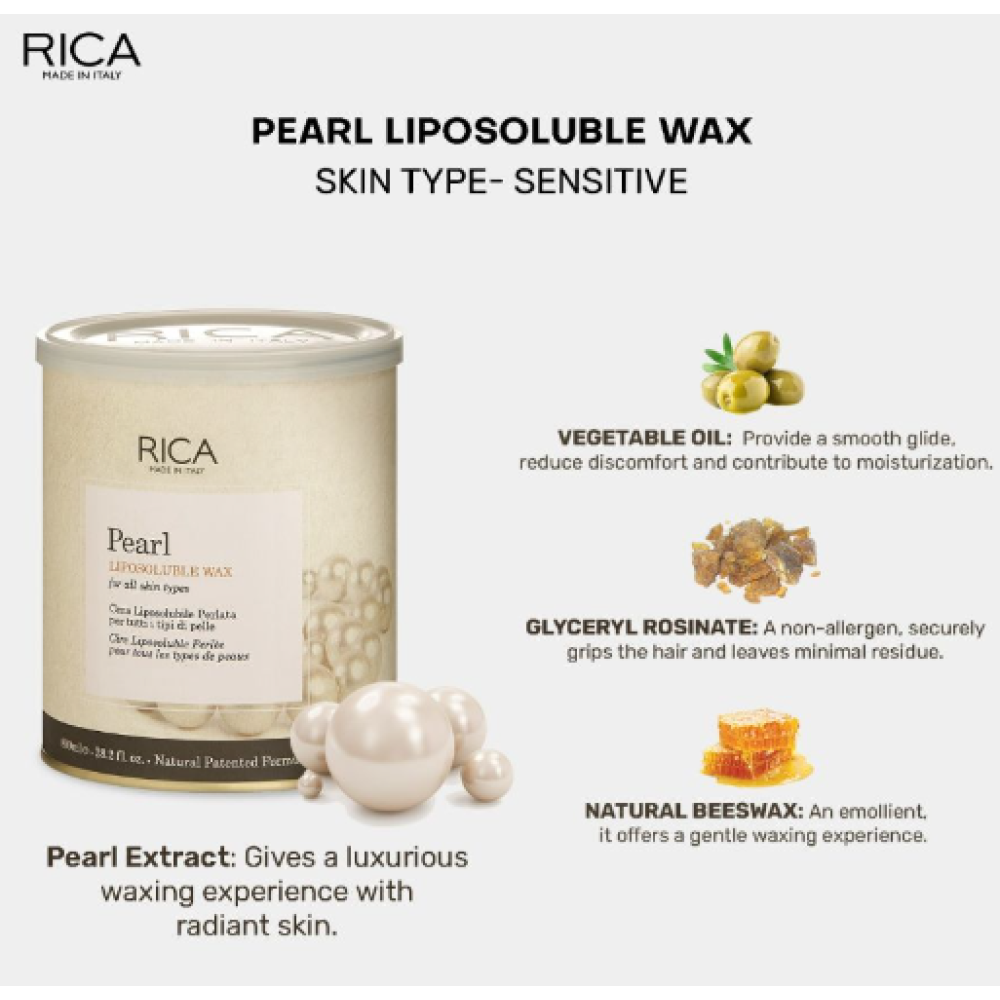 RICA Pearl wax - Pērļu vasks, 800ml