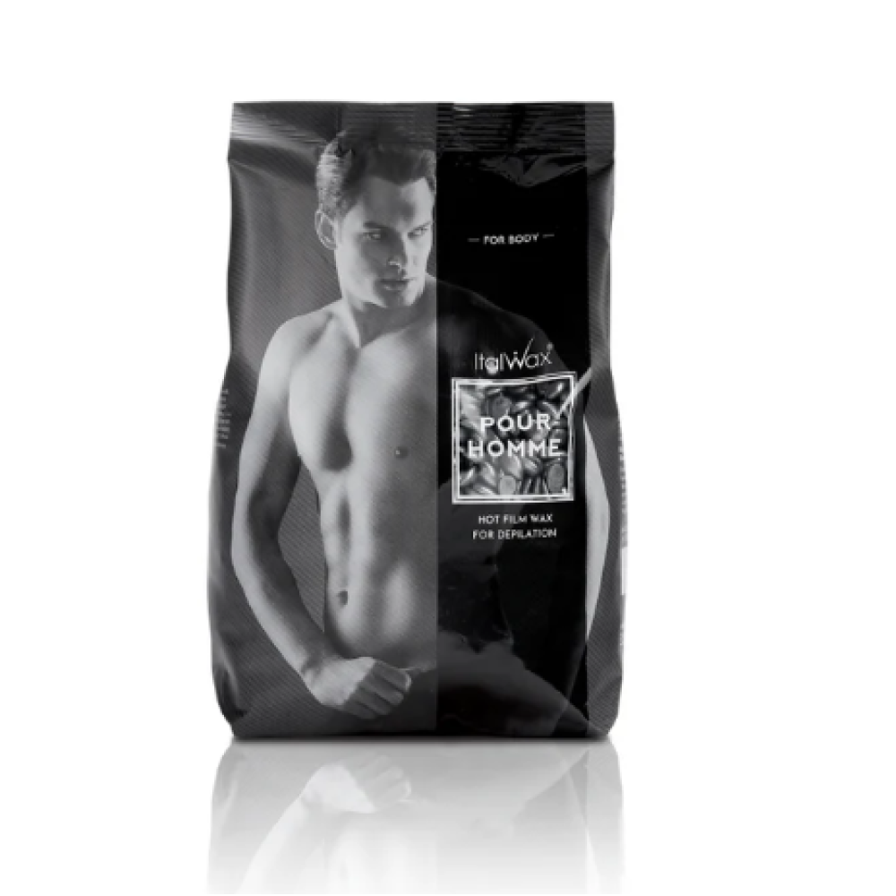 ItalWax Hot Film Wax Pour HOMME - Caurspīdīgs plēves vasks Vīriešiem, 1000g
