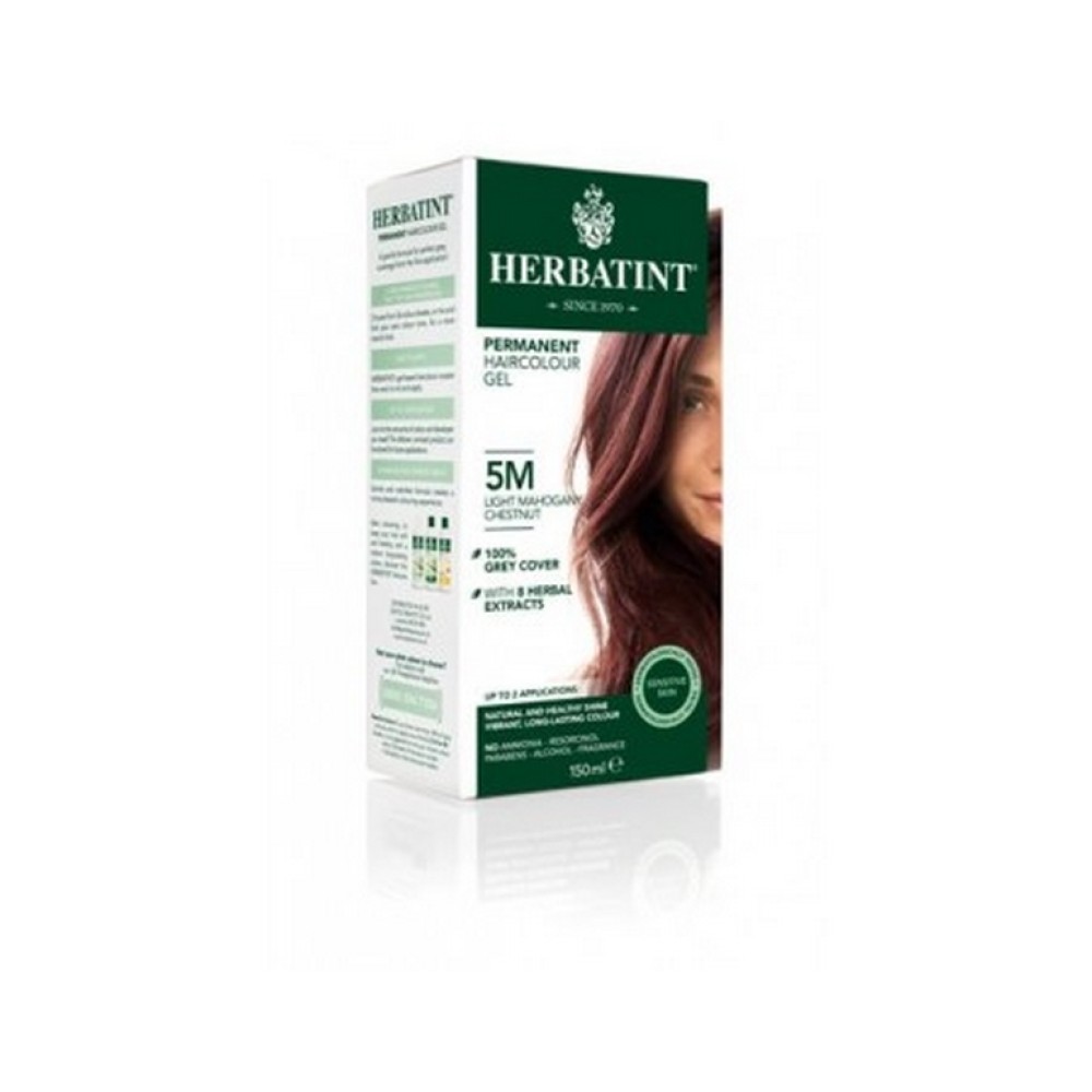 HERBATINT ilgnoturīga, dabīga augu gēlveida matu krāsa - 5M (Gaiša sarkankoka kastaņu)